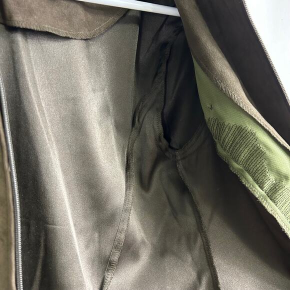 Karin Stevens Vintage 1990's? Blazer Jacket Army Green Zip Up Size 8 - Picture 10 of 10